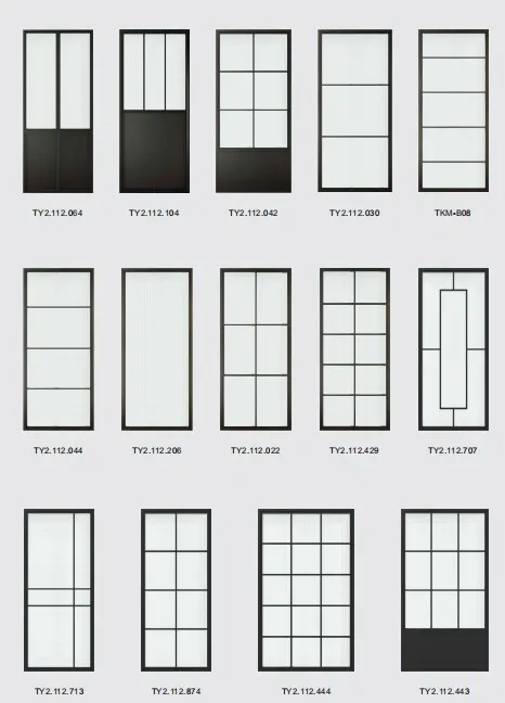 Interior Partition 3 Lites&Base Black Steel Frame Clear Glass Sliding Barn Door with Door Hardware