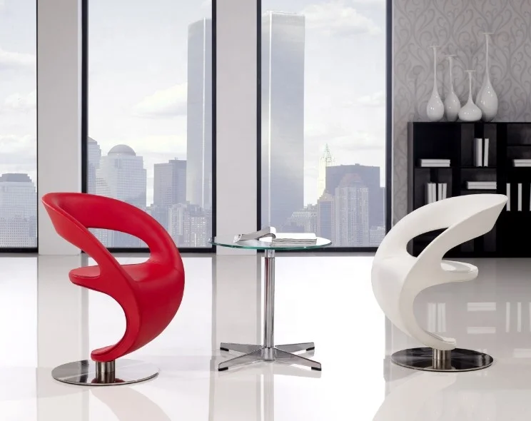 Fashionable bar chairs accent armless leisure chairs furniture with stainless steel round base