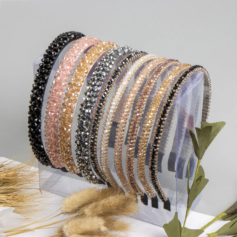 Ladies Hair Bands Luxury Hair Accessories Crystal Rhinestone Headbands For Women Girls Fashion Baroque Sparkly Hair Hoops