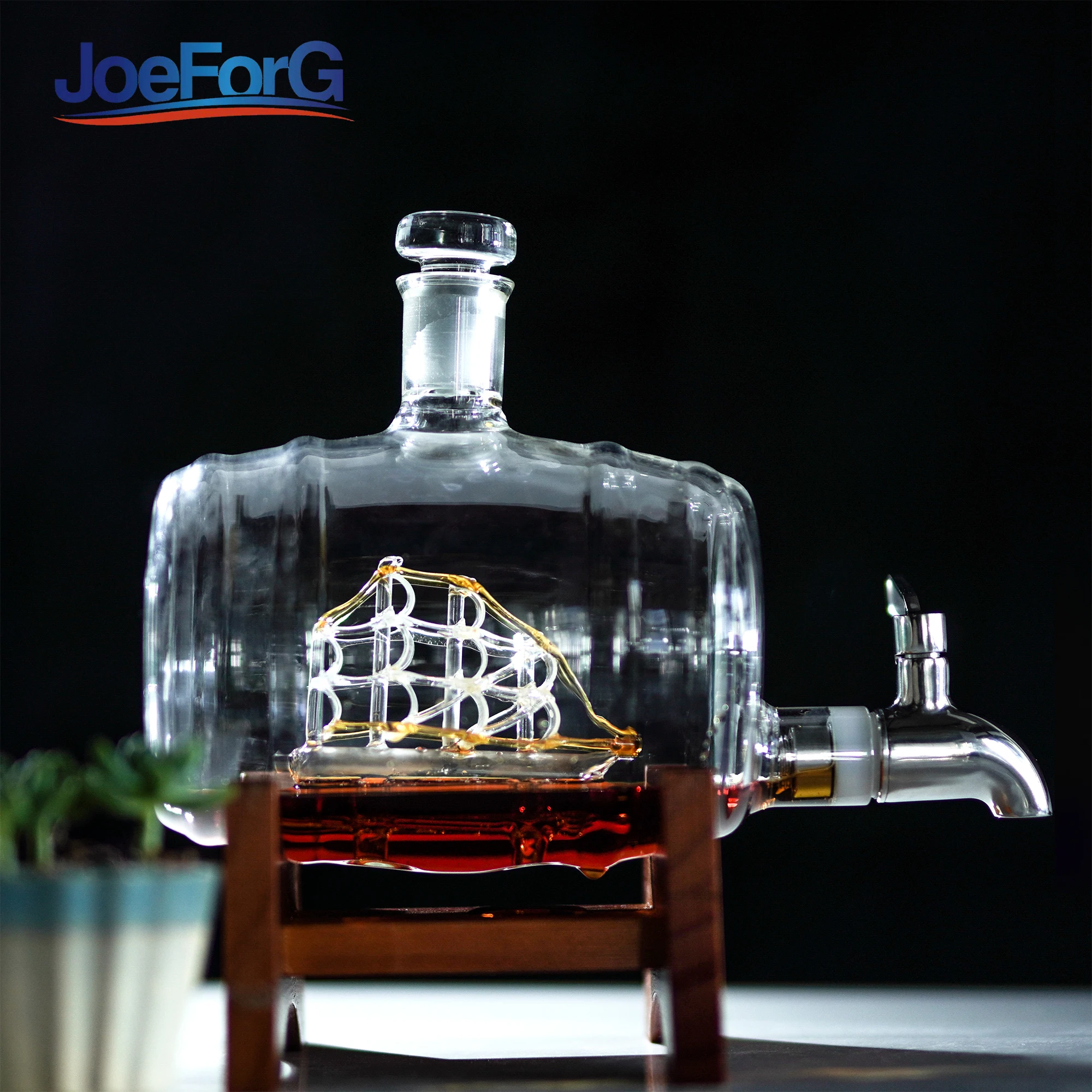 Antique Ship goblet preserving gift jug luxury Creative Decanter 4 World Map Wine Glass SetFactory Hot Selling Lead Free Whiskey