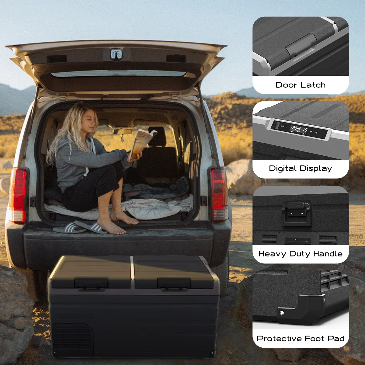 12v 24v Portable Compressor Car Fridges Truck Refrigerator 12 Volt Dc Fridge Used Camping Cooler Box Mini Deep Freezer for Car