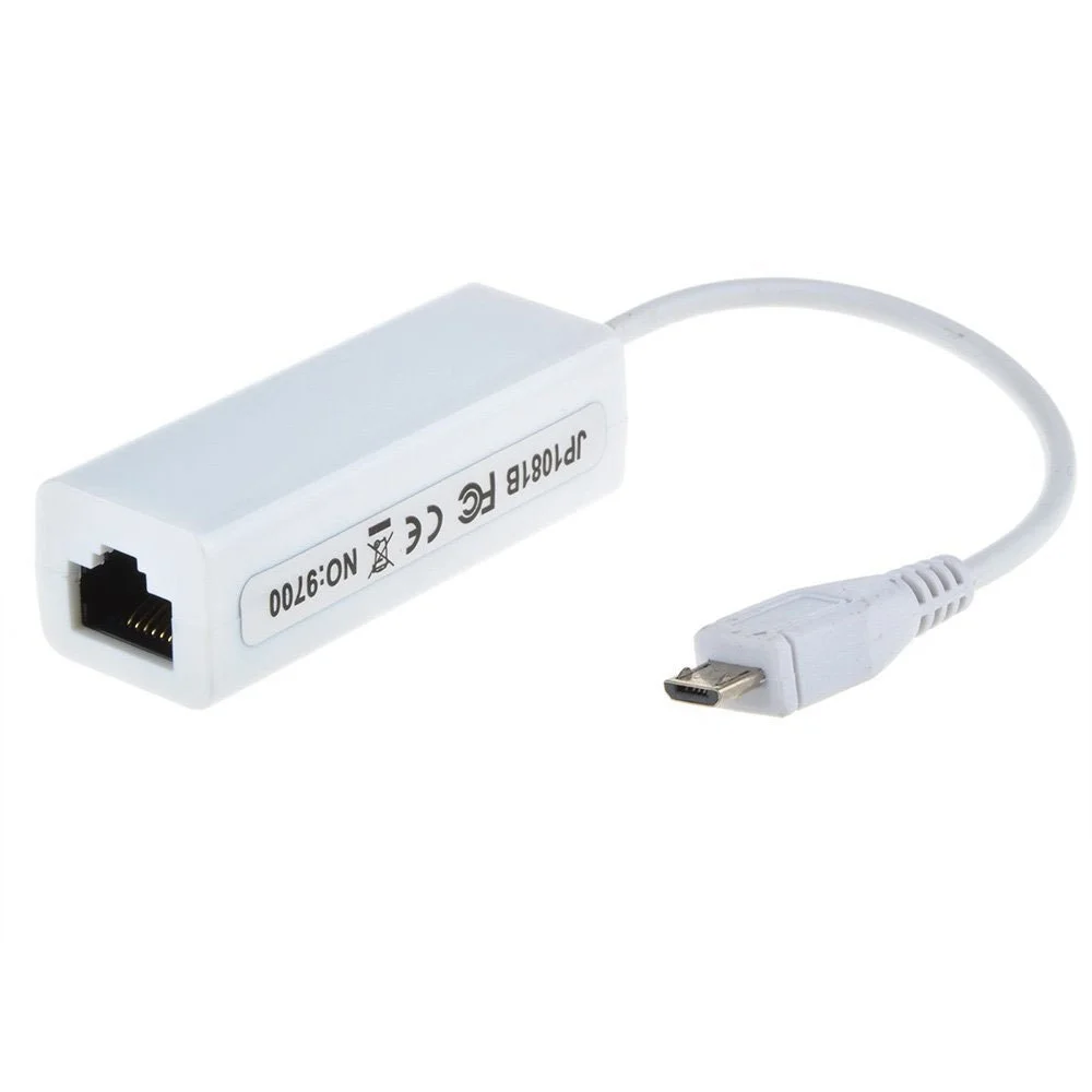 Дешевый адаптер Micro USB к Rj45 Lan Ethernet чип 9700 10M сетевая карта Micro USB для мобильного телефона Android