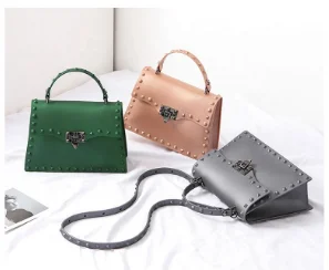 2021 new fashion Designer Messenger Rivet Litchi PVC Jelly Bolsas Designer leather crossbody handbag for women