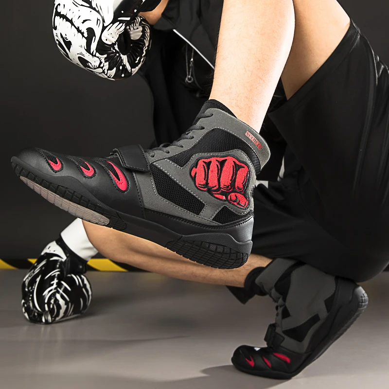 New Style Wholesale Custom manufacturer professional indoor sports High Top Wrestling boxing shoes