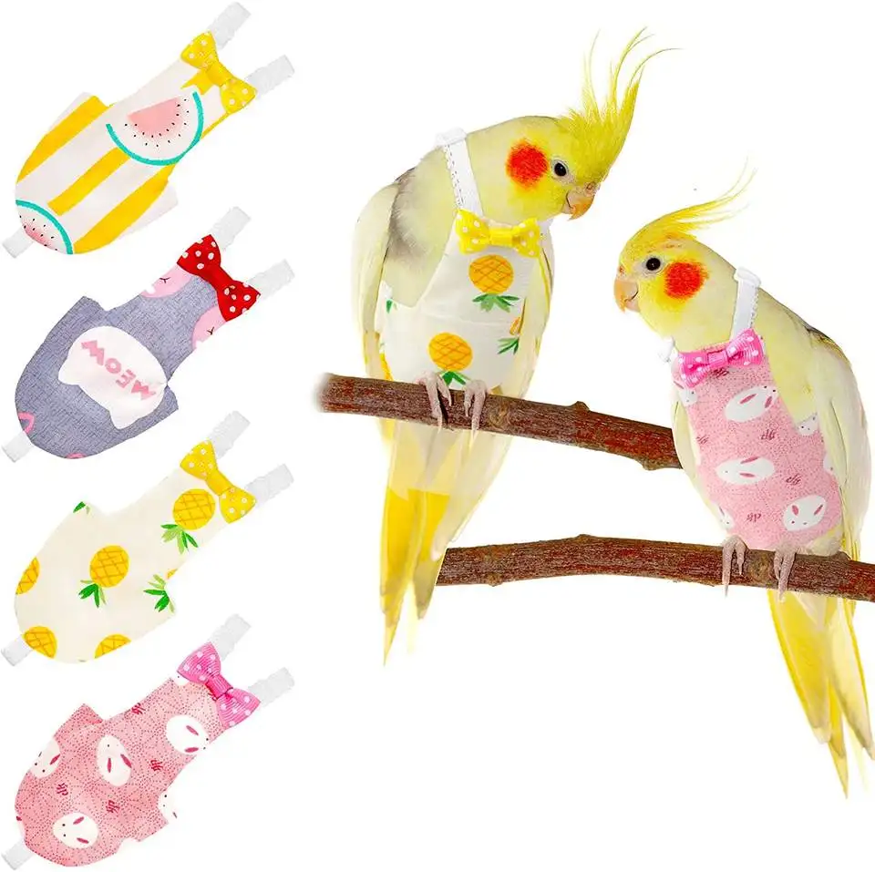 Breathable Washable Parrot Clothing Shit Pocket cotton bird diaper parrot fly suit parrot diaper bird diaper bird clothes