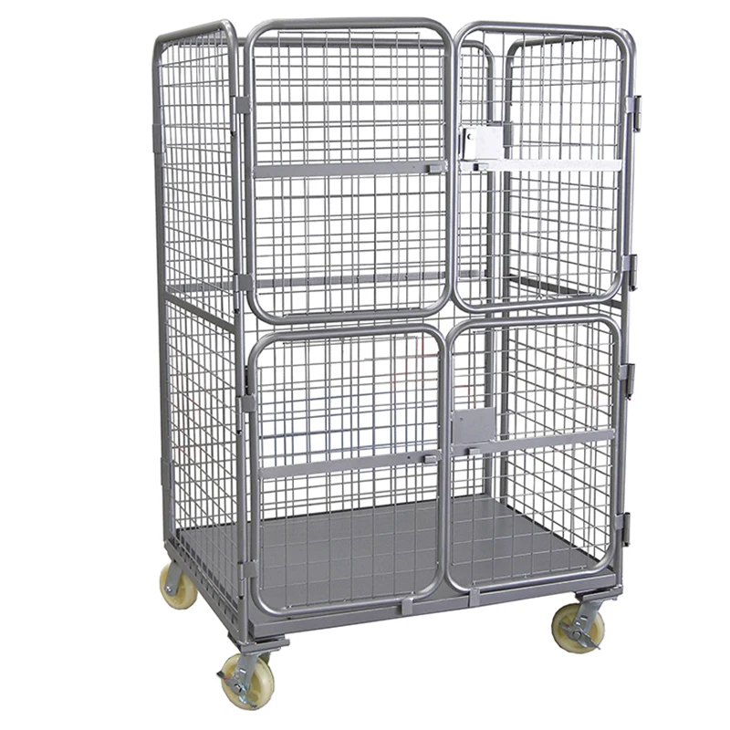 Custom Warehouse dolly Logistic cart wheel dollies 4 wheel collapsible warehouse heavy duty 500kg platform steel cart trolley