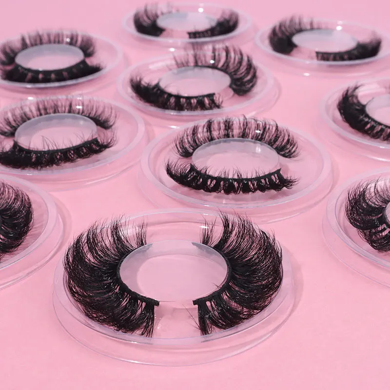 Create Her Brand D Curl Fluffy Russian Volume Strip Faux Mink Lash Hollyren OEM False Eyelashes Natural Russian Strips