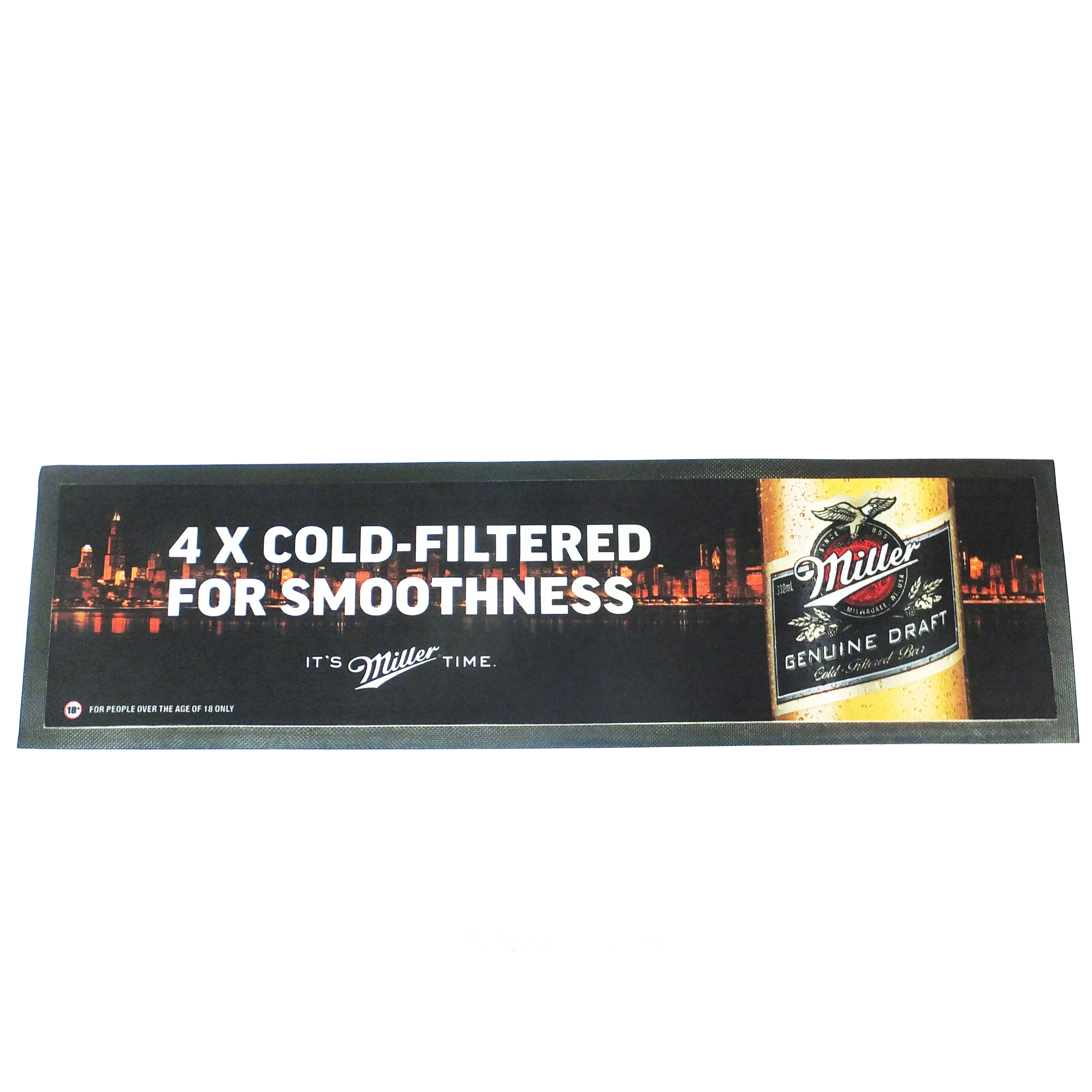 Promotion Non Toxic rubber heavy duty rubber Custom Bar Spill Mat with Logo printing blank sublimation gift bar runner mats