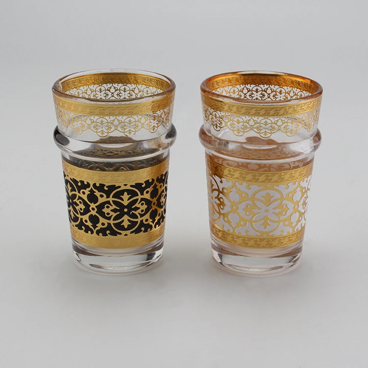 High quality hot sell 12 pcs 130ml glass teacup set morocco tea sets moroccan tea cup for morocco tea and water drinking
