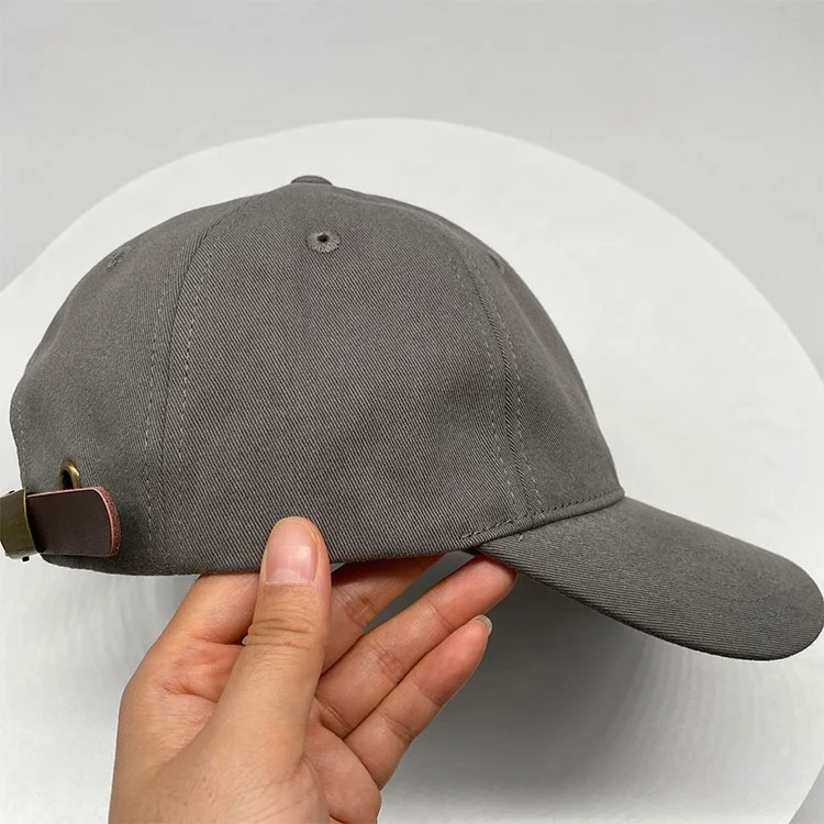 Wholesale outdoor sport blank dad cap adjustable leather strap plain baseball hat