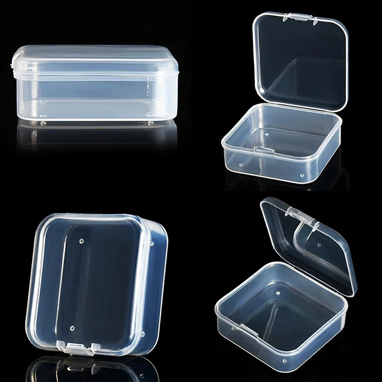 Wholesale PP Small Clear Plastic Storage Containers Storage Box with Hinged Lid for   Storing Crafts Jewelry