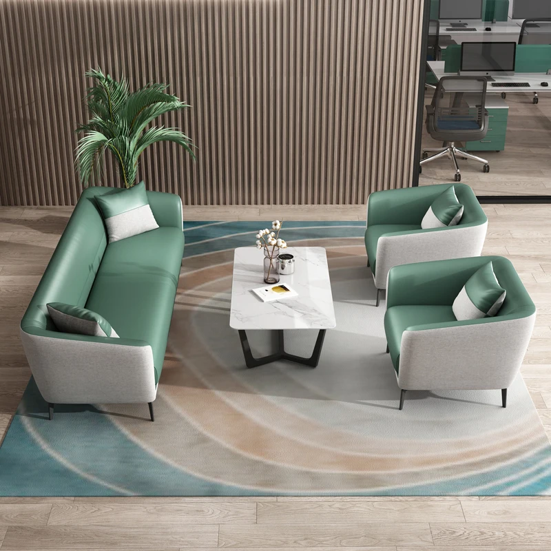 Hot Selling Leather Office Sofa Sets Modern Sectional Sofa Latest Design Office Sofa Set