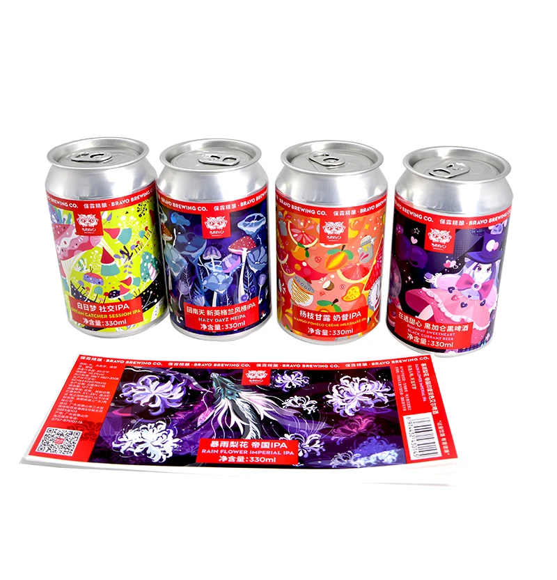 Round plastic bottle tamper seal PETG heat shrink sleeve label for beverage bottle