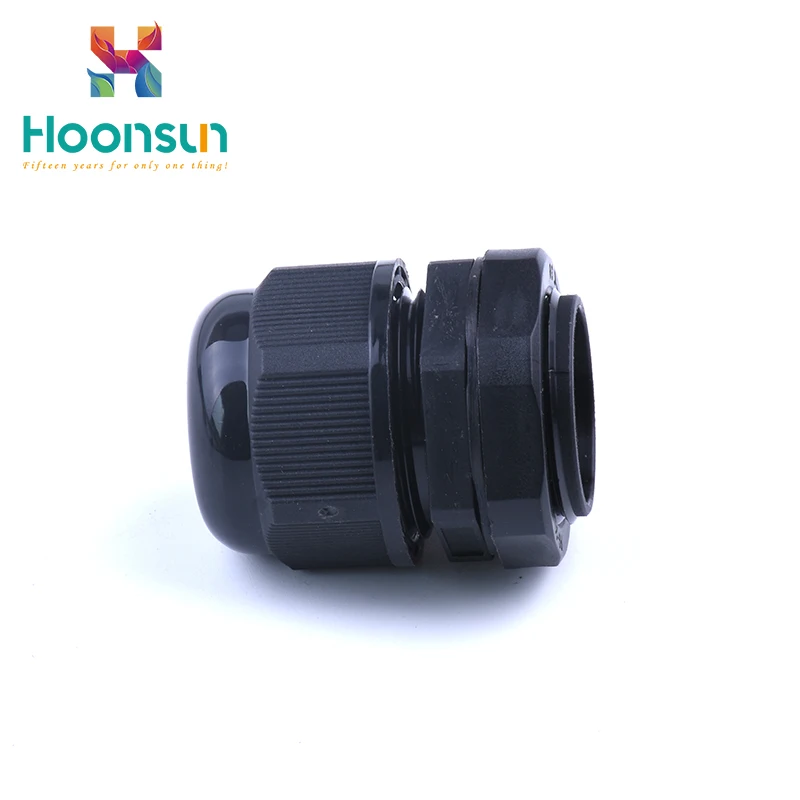 HOONSUN multiple insert waterproof pvc nylon cable gland pg npt pg7/pg9/ pg11 m12 pg 21 white gray flat type plastic glands