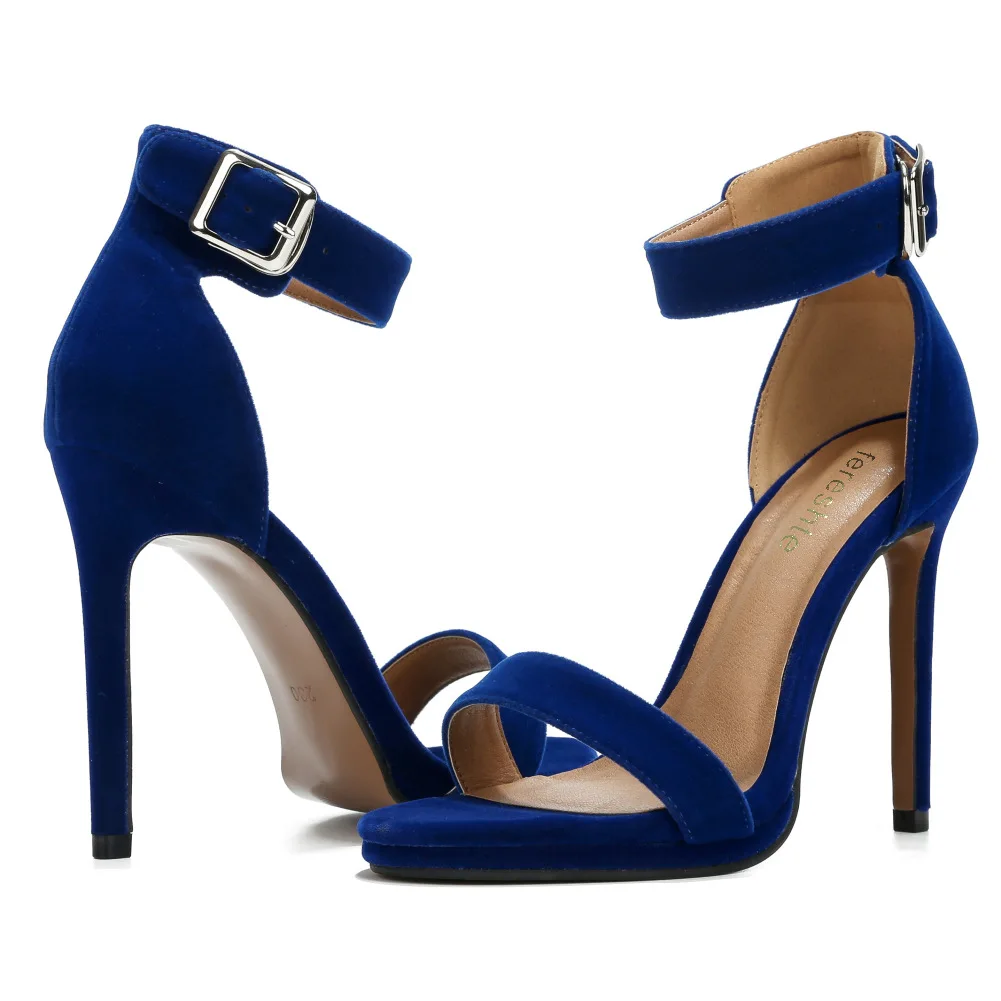 Ladies Pencil Heel Sandal Sexy Suede High Heels Sandals Shoe For Woman