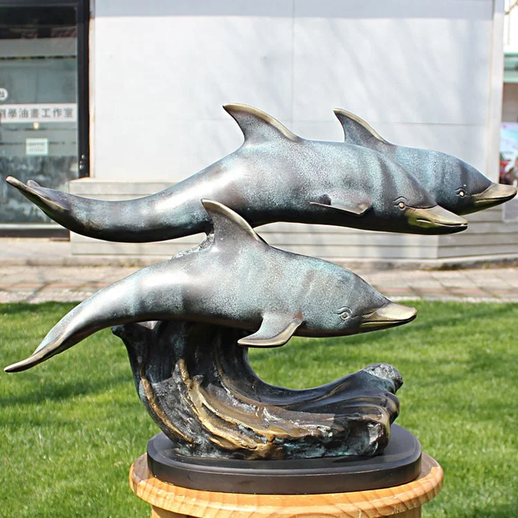 Modern Garden Killer Whale Bronze Outdoor Decorative Fountain