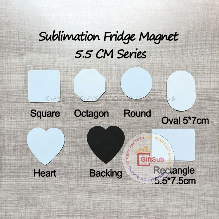 Personalized Gift Sublimation Fridge Magnet Blanks Custom DIY Refrigerator Magnets Decorative Round Rectangle Souvenir Magnet