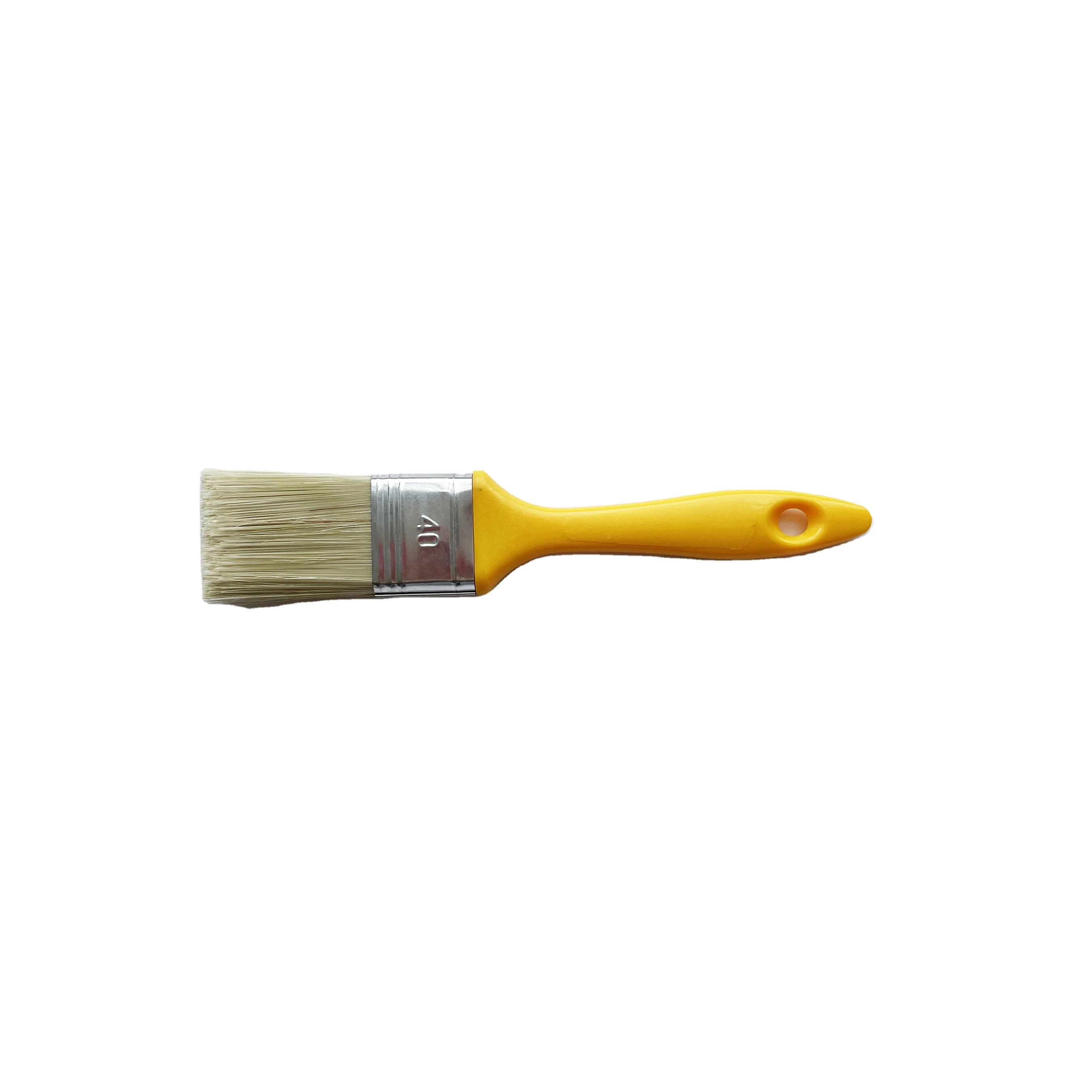 Wide Flat Bristle Stain Brushes Red Plastic Handle Paint Brush for Wall Cabinets House Touch-ups Cleaning