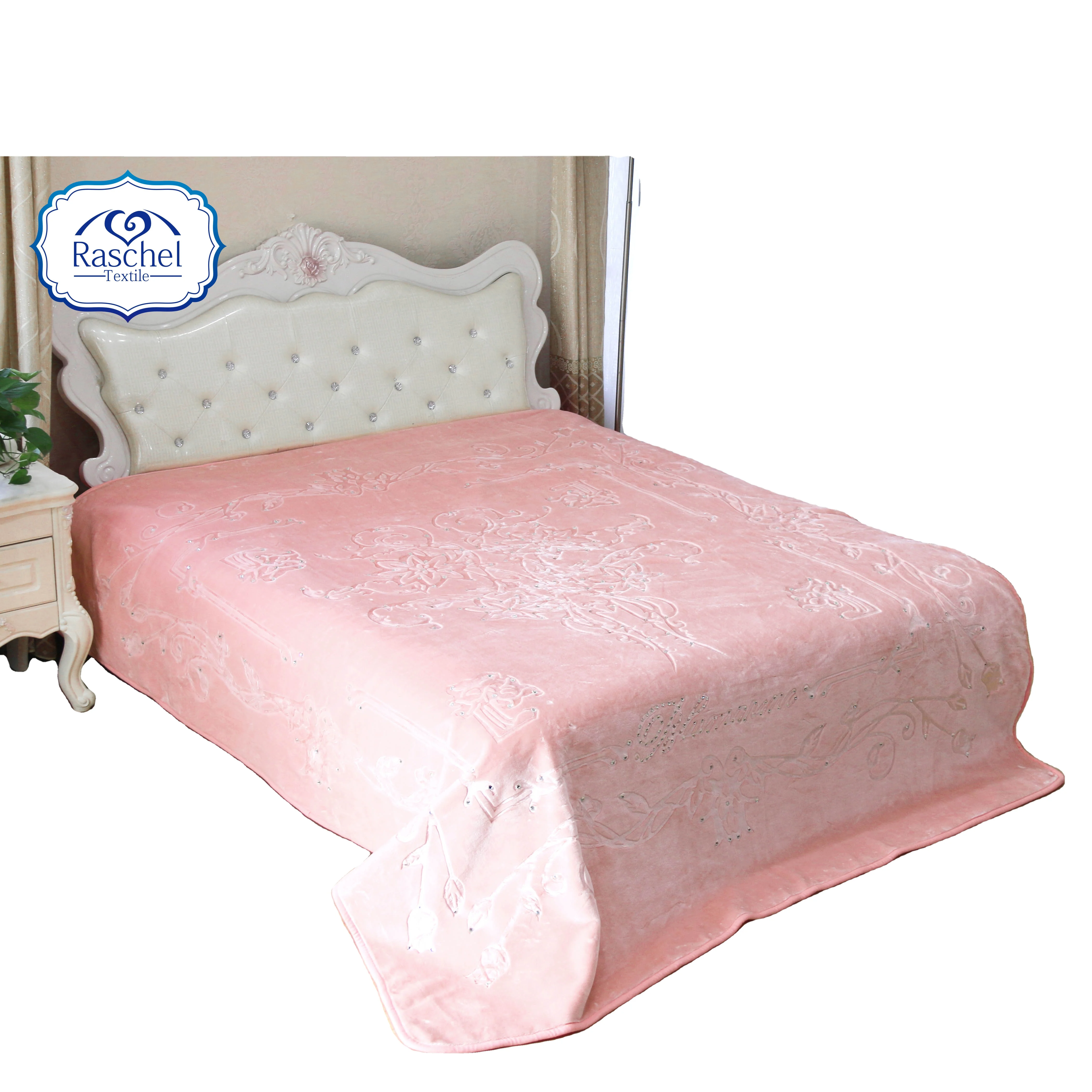 100% polyester embossed smooth   classic printed super soft cloudy  raschel  blankets