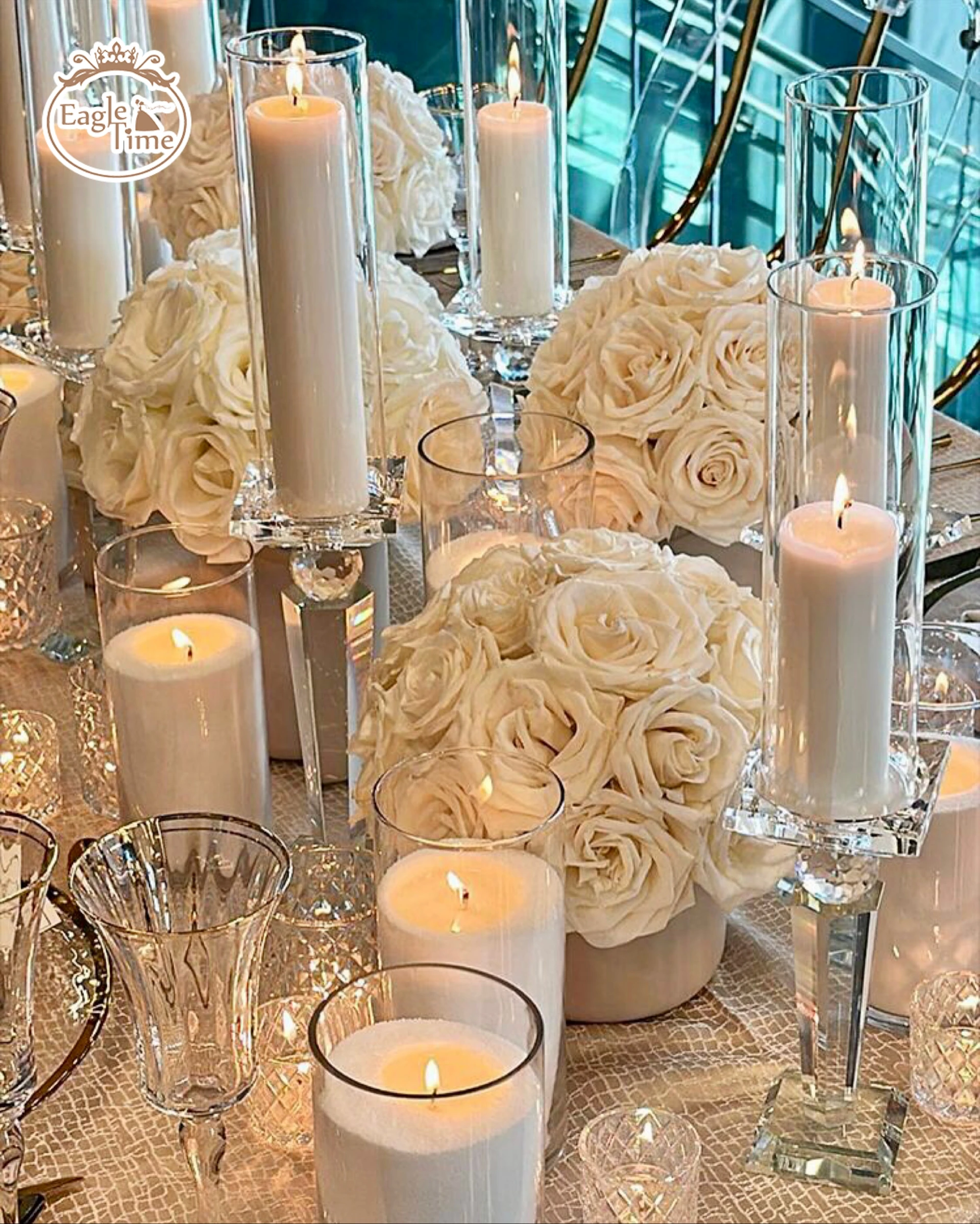 Wholesale Clear Crystal Acrylic Candle Holder Wedding Candelabra Centerpieces Flower Stand Candlestick For Party Wedding