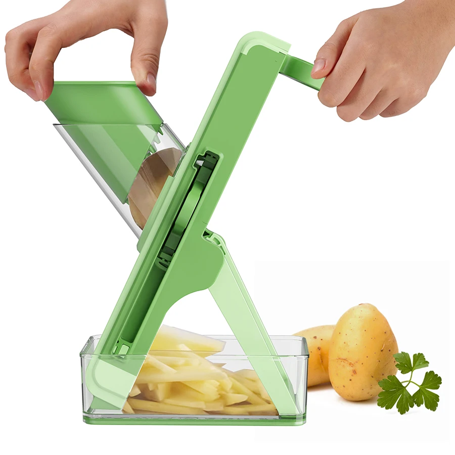 Multi-functional Adjustable Thickness Manual Mandoline Slicer Kitchen Meat Vegetable Chopper Cutter Grater