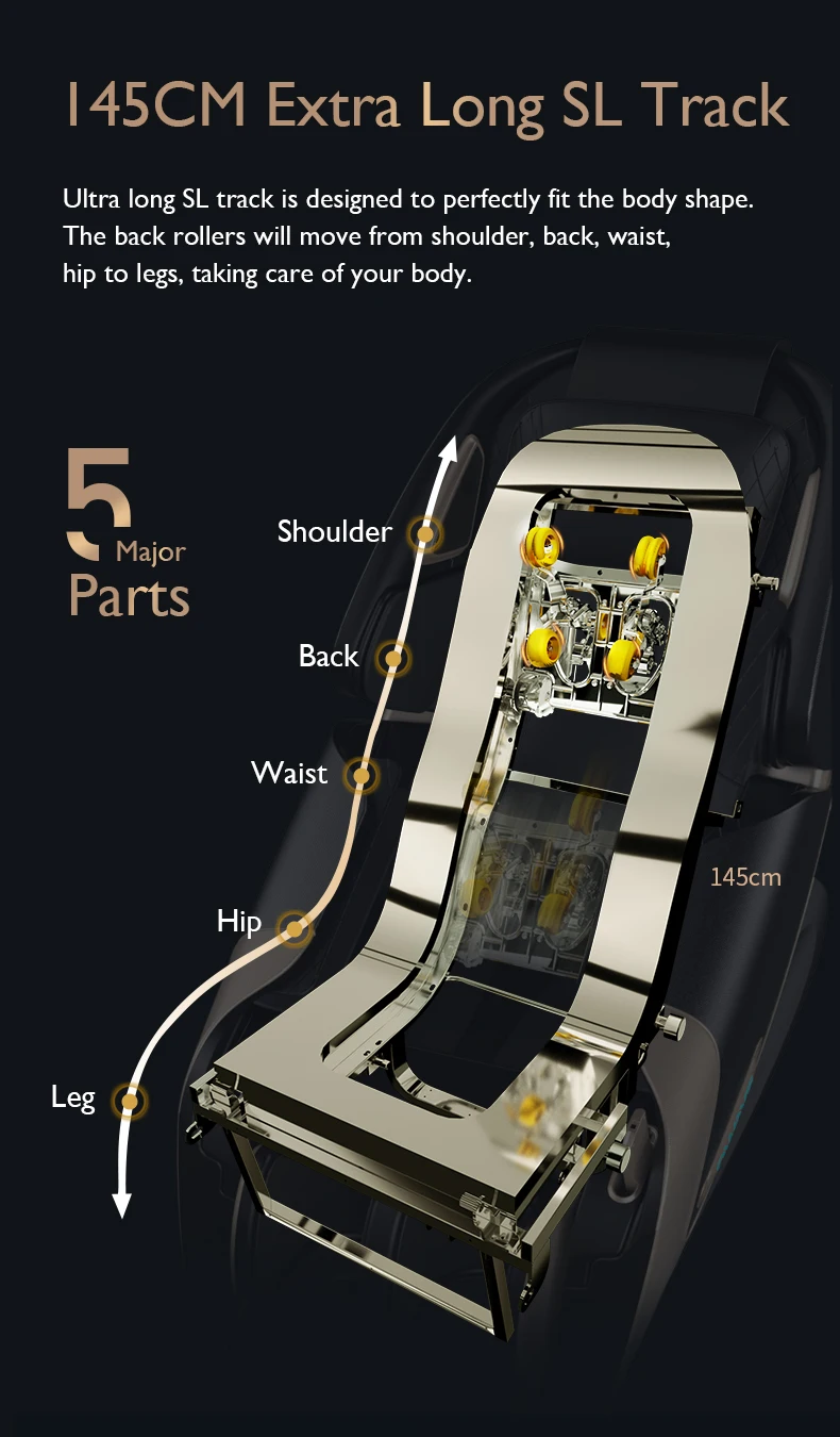 OWAYS massage chair with SL long track lumbar heat full body airbags compression therapy unique foot roller