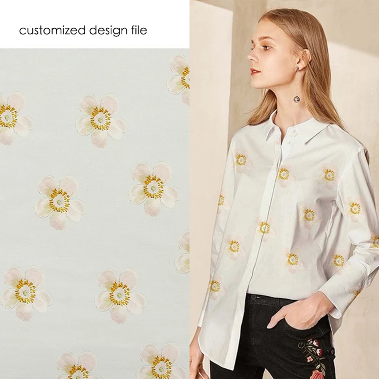 Digital printed linen fabrics for dresses customized design 100% linen fabric