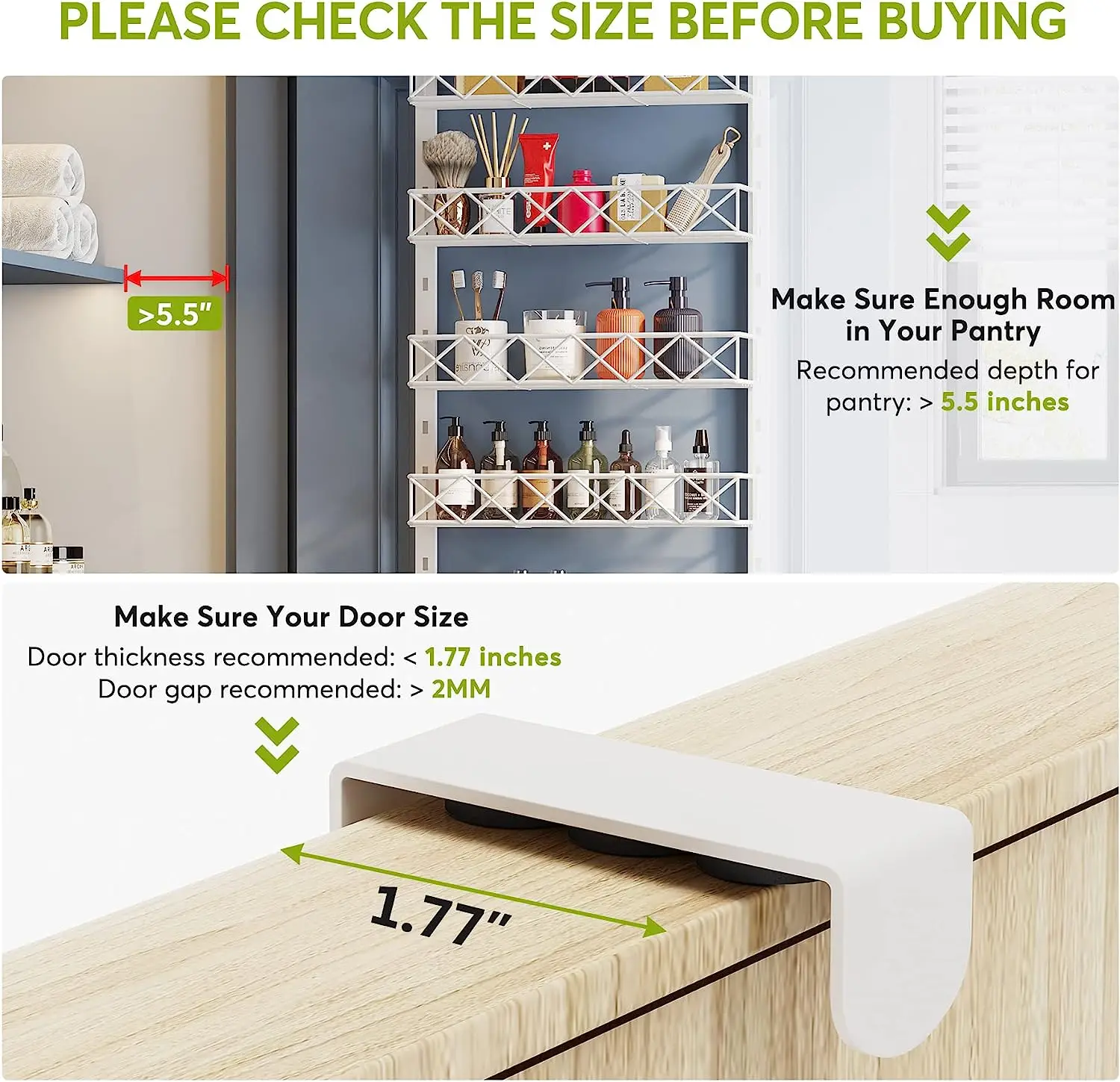 Over The Door Pantry Organizer Rack 8-tier Storage Holders & Racks Adjustable Pantry Organization and Storage Slim Silicone 200