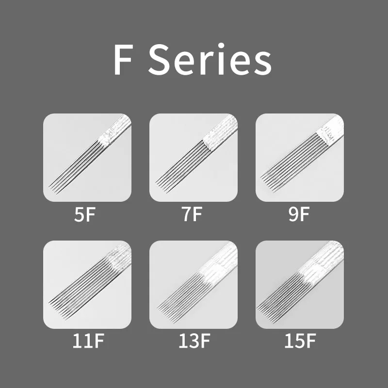 Wholesale 50pcs 0.35MM Stainless Steel Flat Tattoo Needles 5F 7F 9F 11F 13F 15F Disposable Tattoo Needle for Coil Tattoo Gun