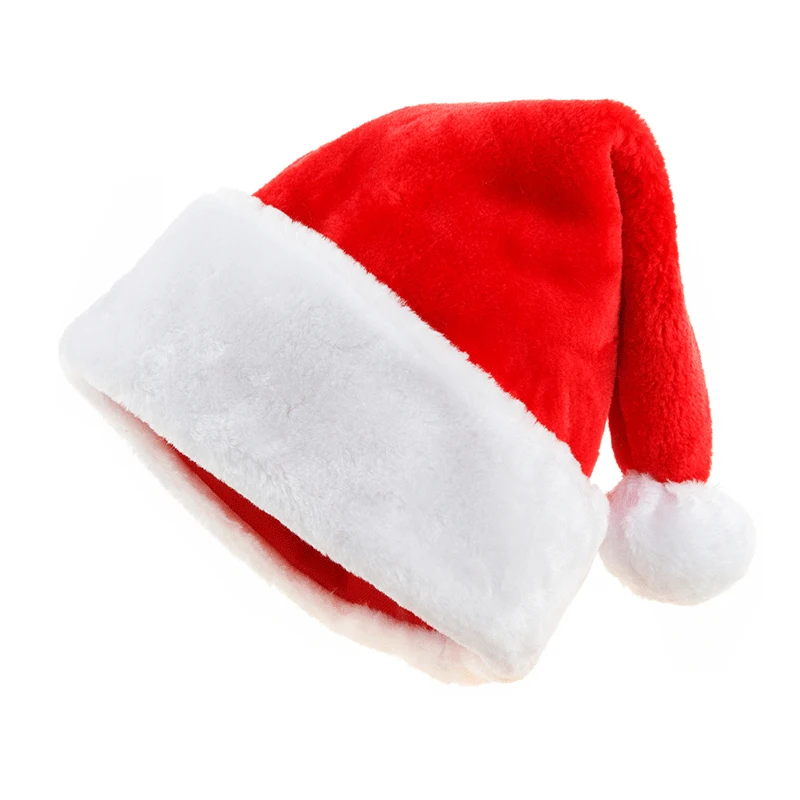 Hot sale  classical Plush felt  christmas decoration LED lighting christmas hat santa claus hat