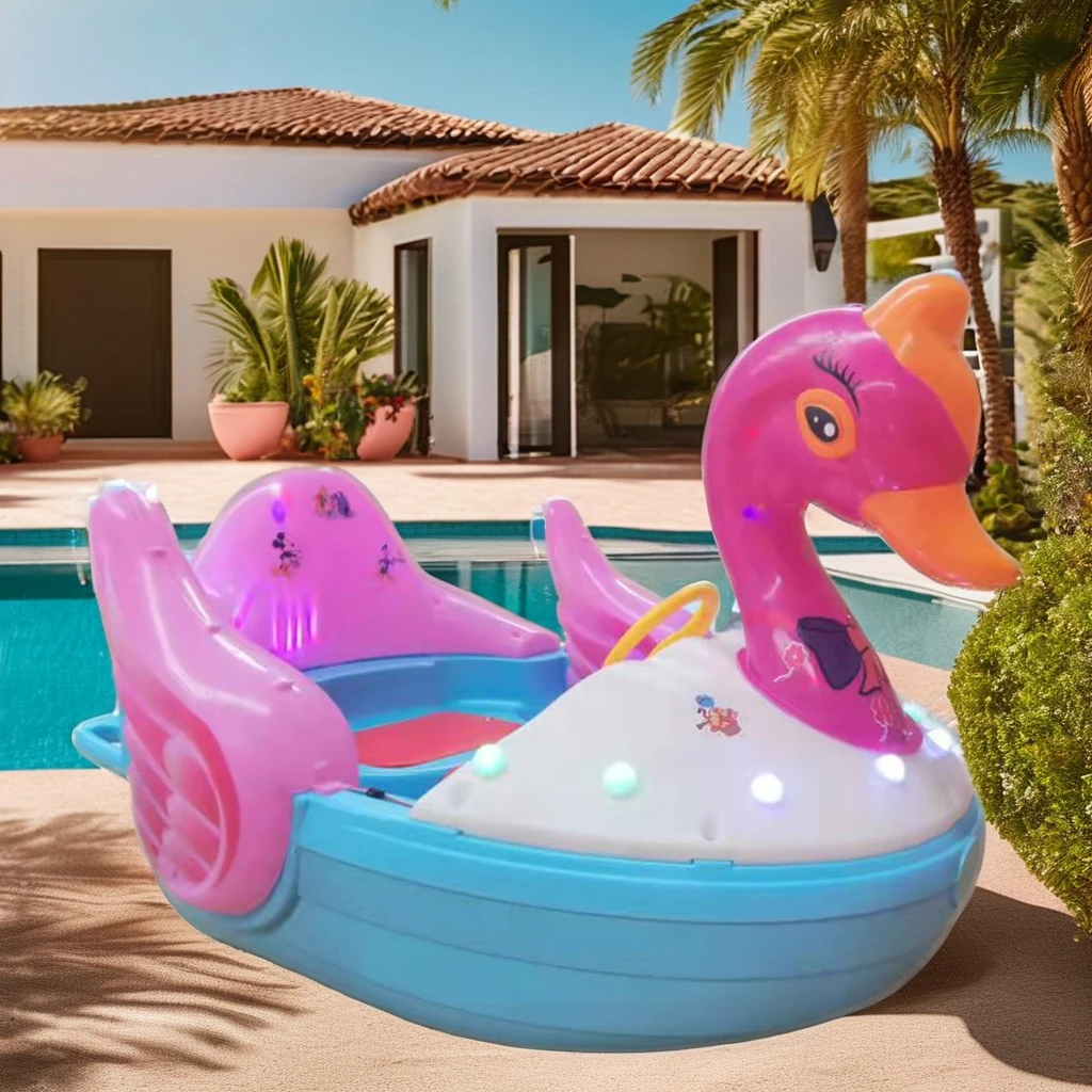 Kids Electric Bumper Boat New Design Swan Style Battery Powered for Home School or Residential Use on Sale!