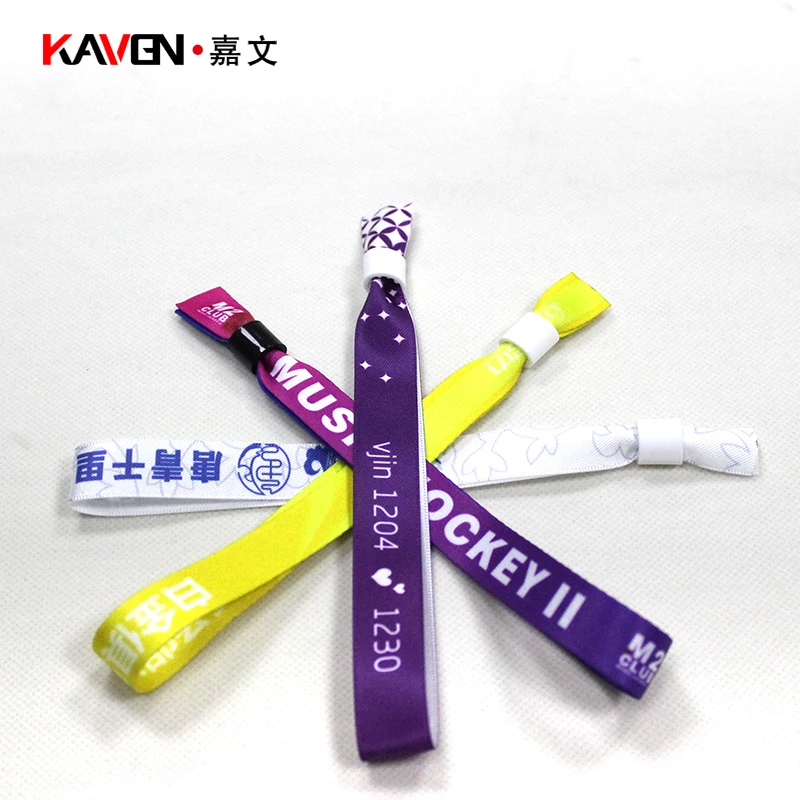 High Quality Woven Cloth Wrist Bands Event Conference Admission Ticket Disposable Woven Wristband