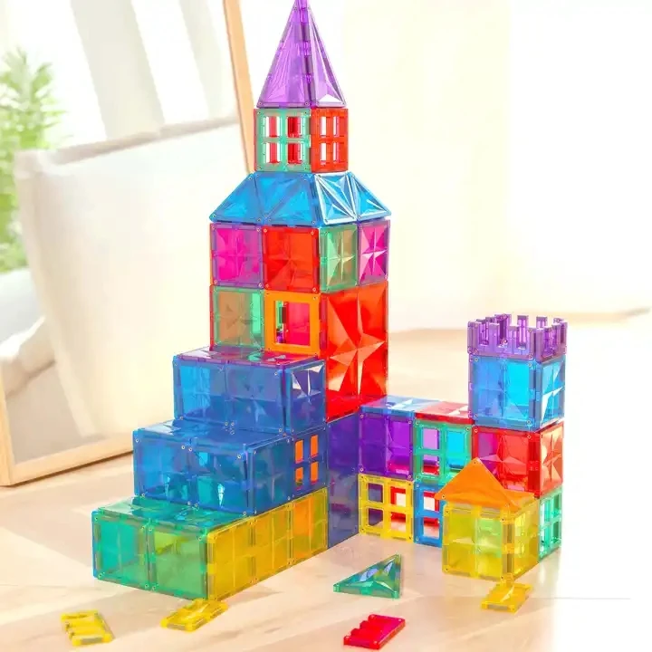 Kids toys 2022 Strong magnet 100pc Magnetic building blocks Construction Toys magnetic tiles set Open-ended Toys