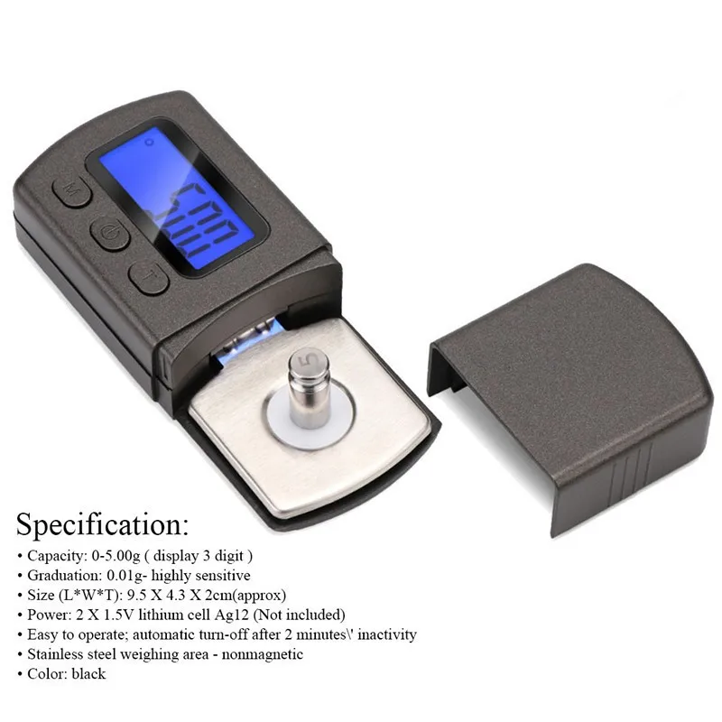 Mini Electronic Jewelry Scale, 5g/0.01g Vinyl Record Player Needle Pressure Gauge