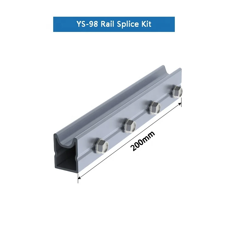 Yuens PV Solar Panel Mounting System Tile Roof Brackets Aluminum Rail Connector Splice Racking Structure