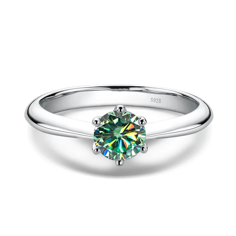 Jewelry factory wholesale fine gemstones Moissanite diamond hot sale 925 silver ring