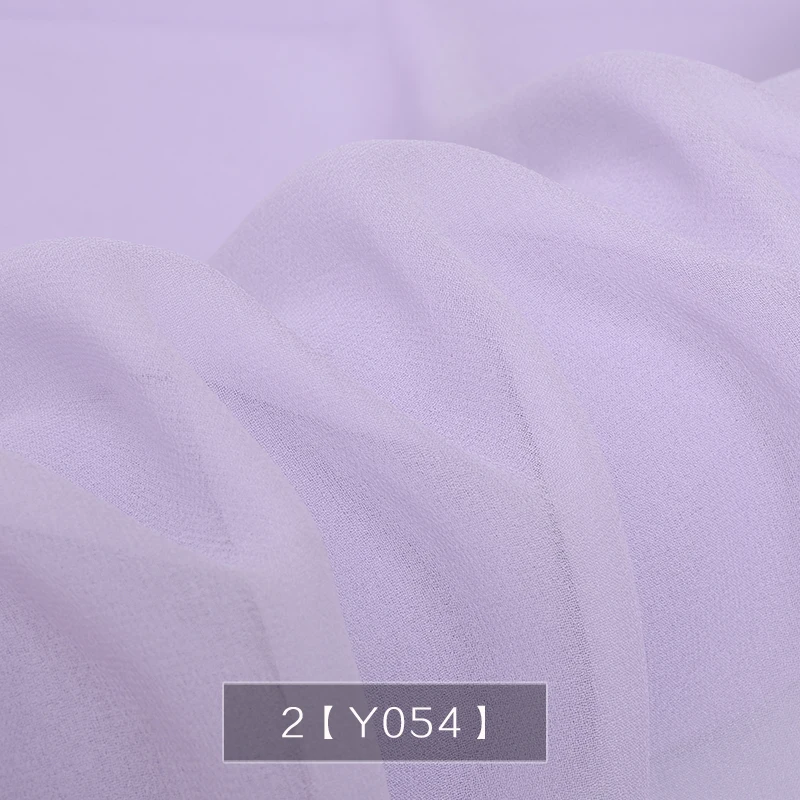 purple Gazar France Mosque Sari silkworm Textiles 120 Color 100% Pure Silk georgette chiffon Fabric for Lady Clothes