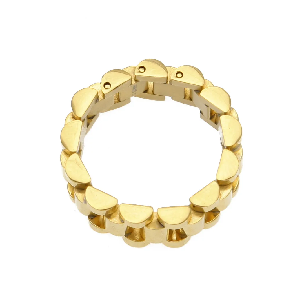 Watch chain design Foldable Adjustable gold color hip hop iced out ring men gold ring men 10 gram gold jewelry men ring