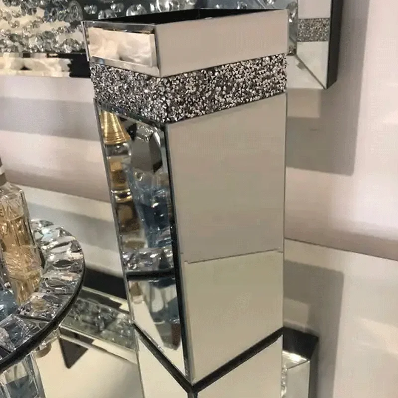 High Quality Wholesale Contemporary Square Mirrored Nordic Vases For Home Flower Vase Glass Crystal Vases