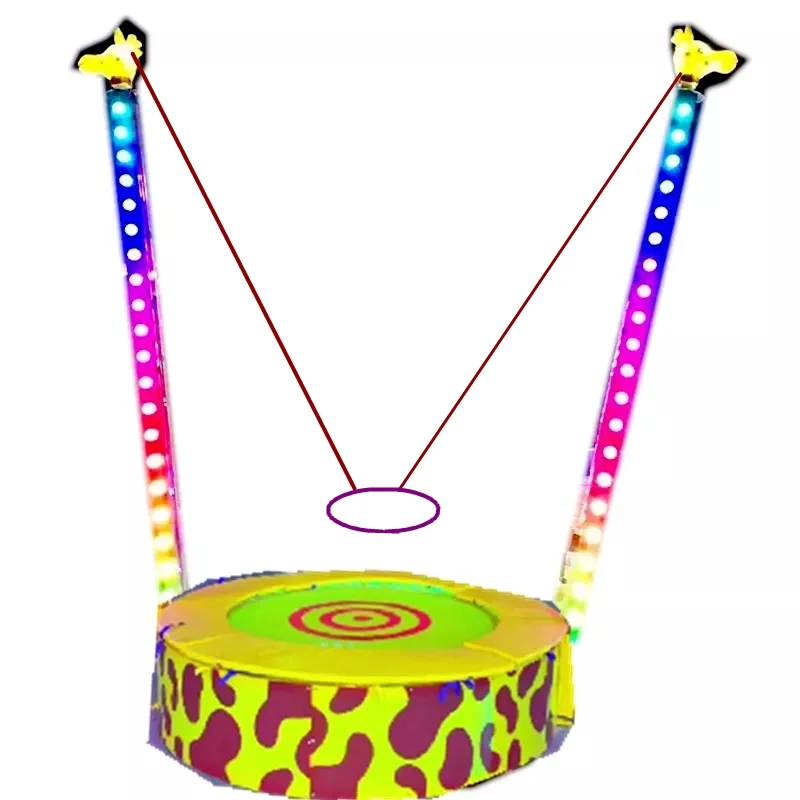 amusement park outdoor cartoon single player giraffe trampoline jumping bungee with light for kids