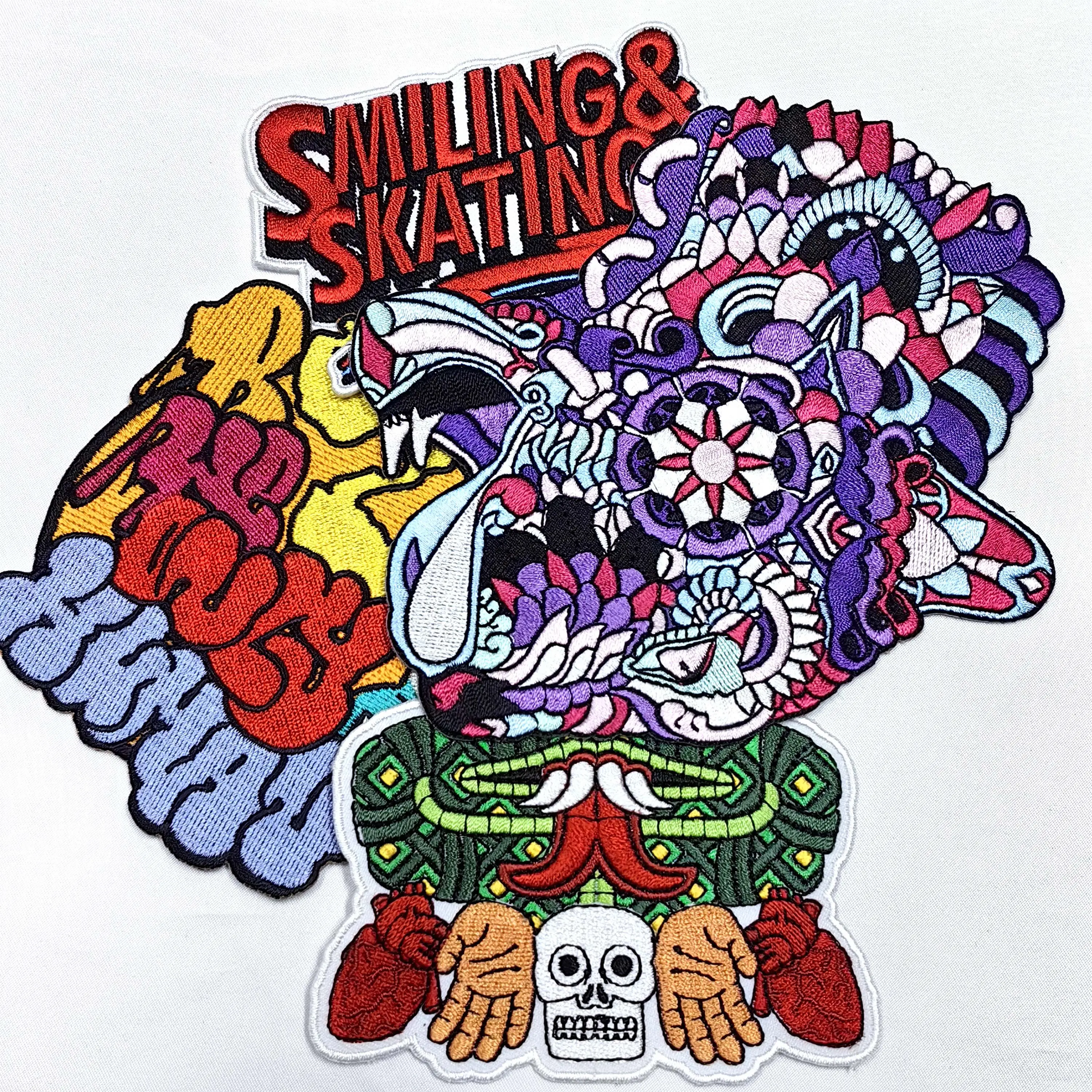 High Quality Manufacturer No Moq Embroidered Heat Cut Laser Cut Iron On Back 2D Pattern Design Chinese Factory Wholesale