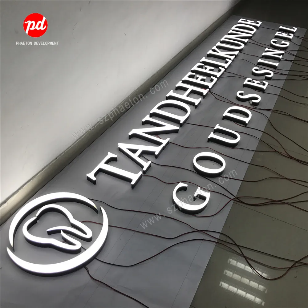 Light up Letters Logo Signage Custom Led Sign Light Frontlit Letters 3d Logo Facelit Channel Letter Custom Led Sign for Business