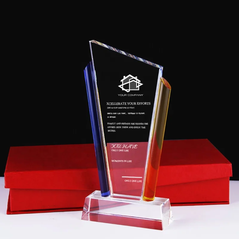 CTR-207 Custom Made Crystal Shield Trophy Acrylic Glass Trophy For Company Business Gift Souvenirs