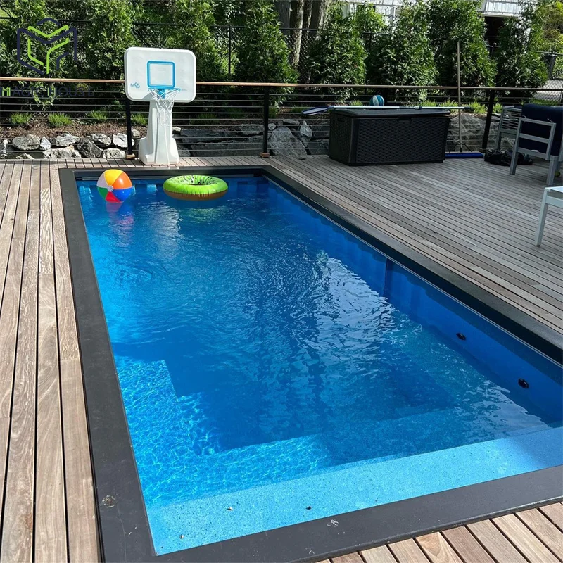 40ft Swim Jet Container Pool Fiberglass Swimming Pool with Top-Notch Finishes and WPC Deck