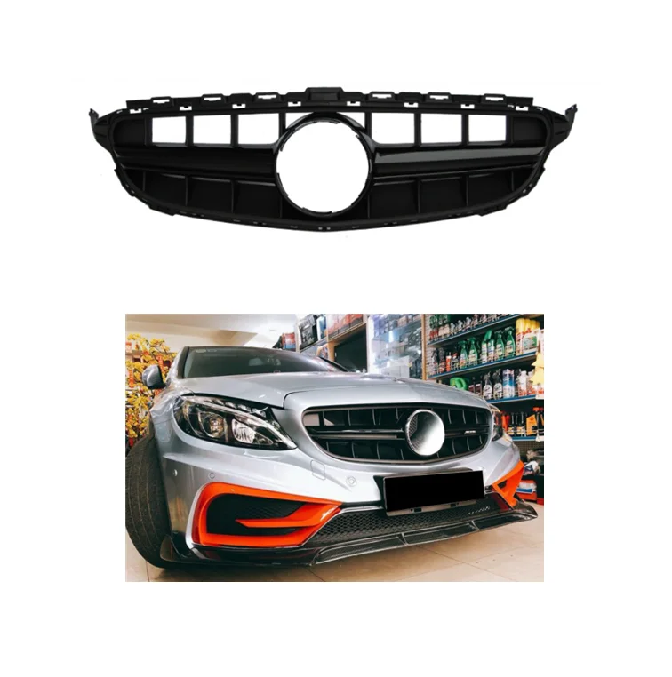 Automotive Parts Car Hood grille For 2014-2018 Mercedes Benz C Class Upgrade W205 AMG Grill C63 Front Grille