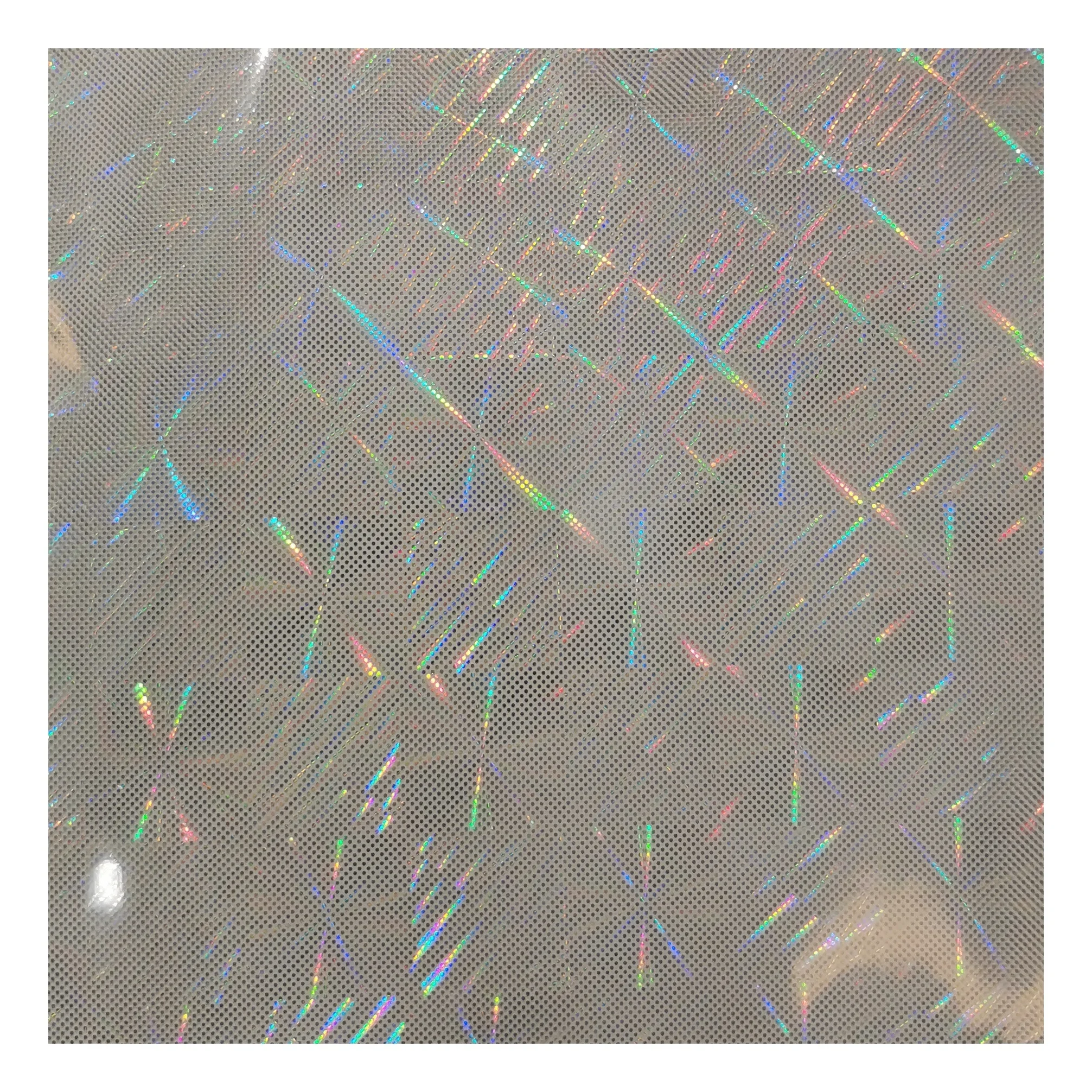 Self adhesive laminated holographic film for garments decoration partial hologram silver Transparent Hot stamping foil texture