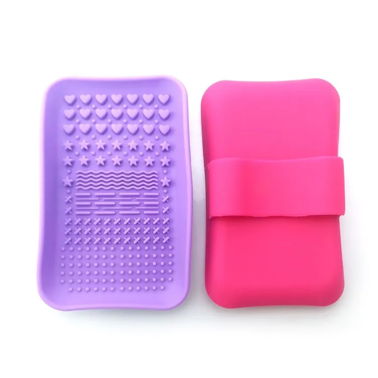 Silicone Makeup Brush Cleaning Mat, Portable Make up Brush Cleaner Pad, Cosmetic Brush Washing Tool