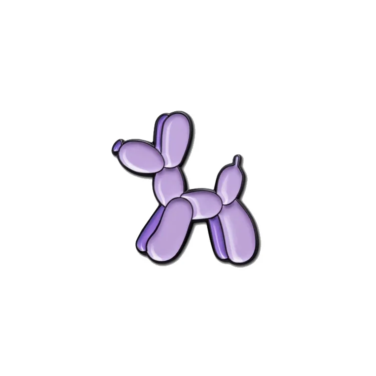 Customised Pin Wholesale Cartoon Balloon Dog Enamel Lapel Pin Custom Logo Glitter Dog Cute Puppy Enamel Pin Art Promotional Gift