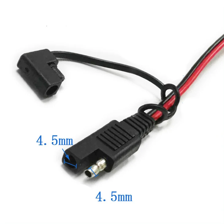 SAE to O type terminal battery charging extension wire harness with 10A fuse for motorcycle