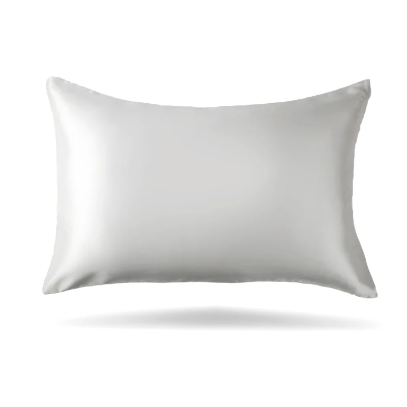 Manufacturer Custom logo and box White pure Silk Pillowcase hidden zipper 100% Mulberry Silk Pillow Case